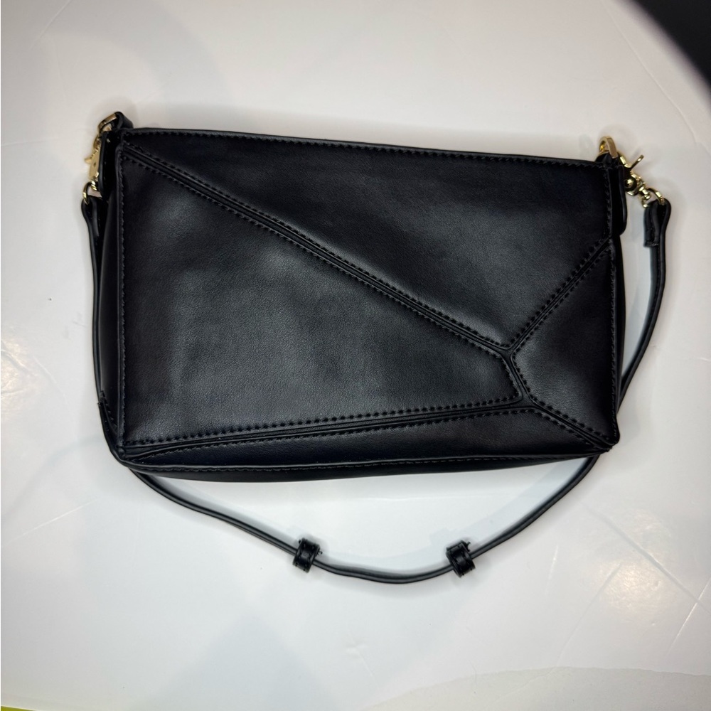 KGB Studio‎ Geometric Asymmetric Black Shoulder Bag Cocktail Minimalist Modern - Picture 7 of 9